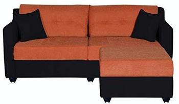 4 Seater Sofa Set:- Lisbon Fabric Sofa Set (Orange and Black)