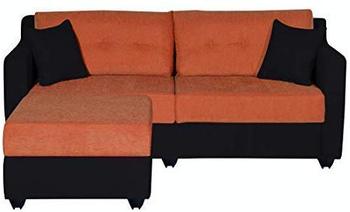 4 Seater Sofa Set:- Lisbon Fabric Sofa Set (Orange and Black)