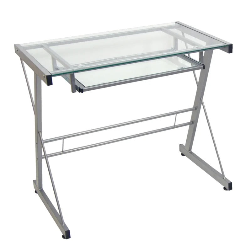 Computer Table: 31.5'' Silver Computer Desk