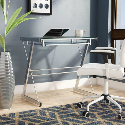 Computer Table: 31.5'' Silver Computer Desk