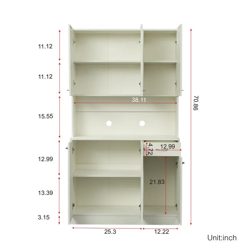 Hutch Cabinets: 39'' Wide Solid Wood Dining Hutch And Microwave Stands