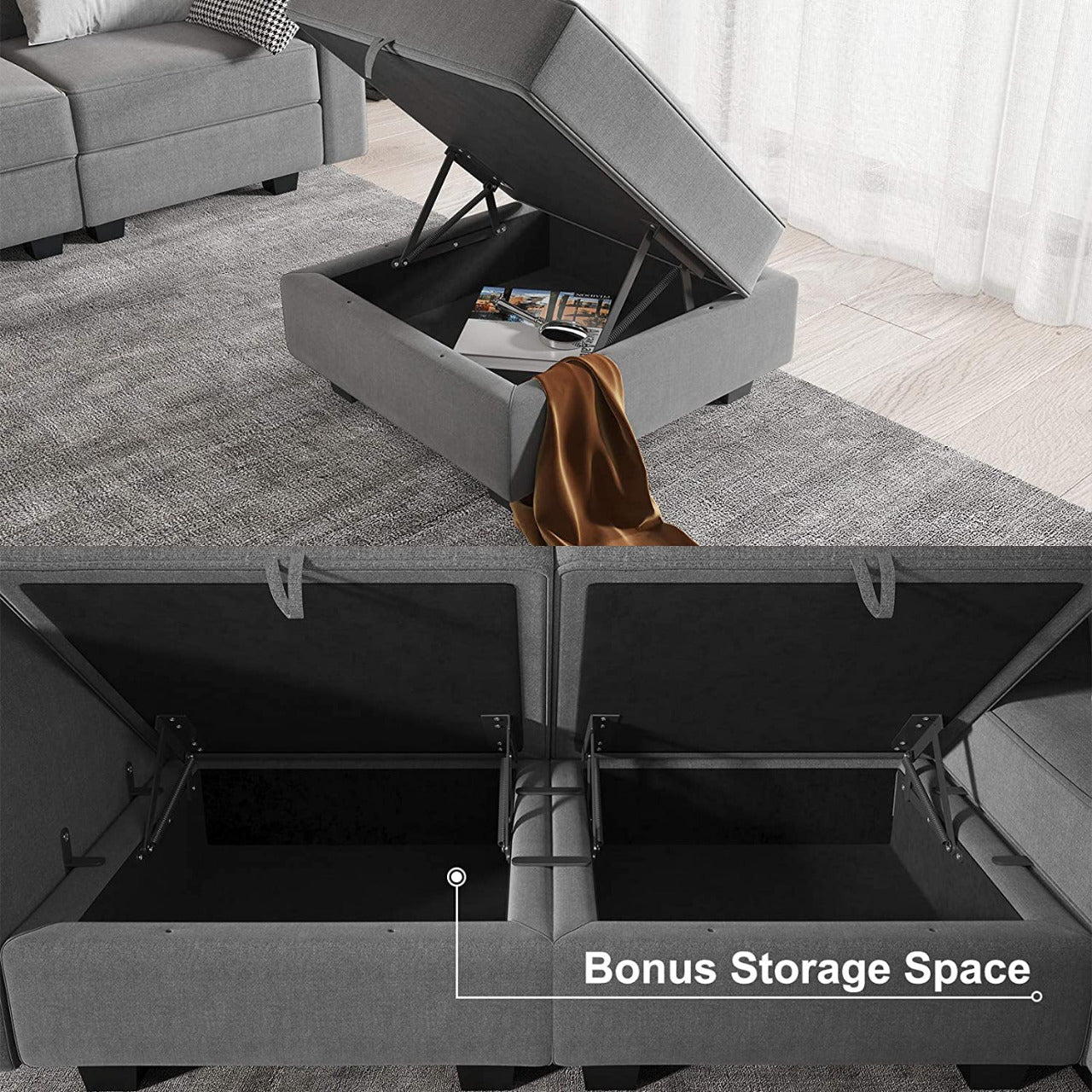 3 Seater Sofa : Office Sofa Couch with Chaise L Shape Couch