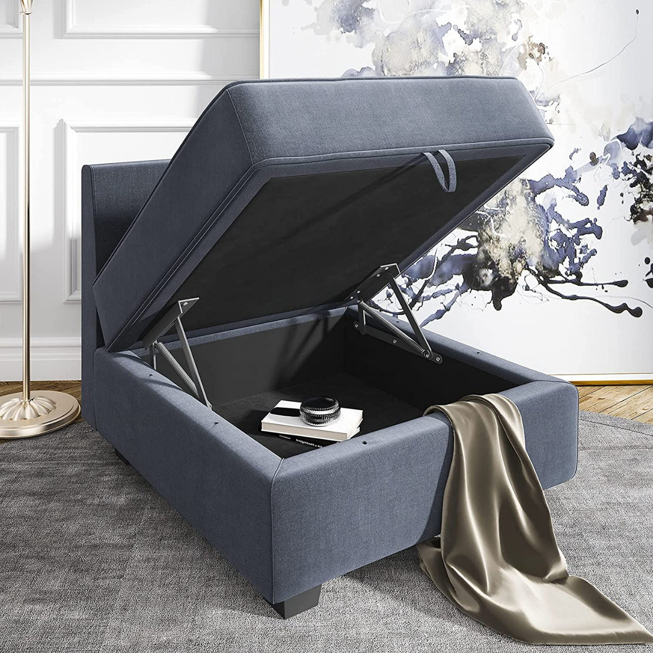 3 Seater Sofa : Office Sofa Couch with Chaise L Shape Couch