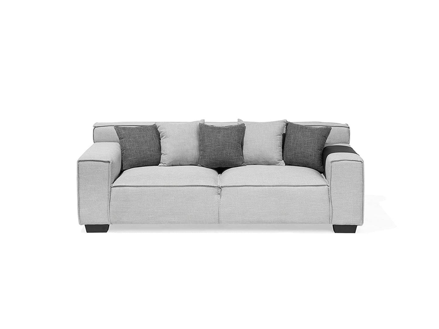 3 Seater Sofa:- Alden Fabric Sofa Set (Light Grey)