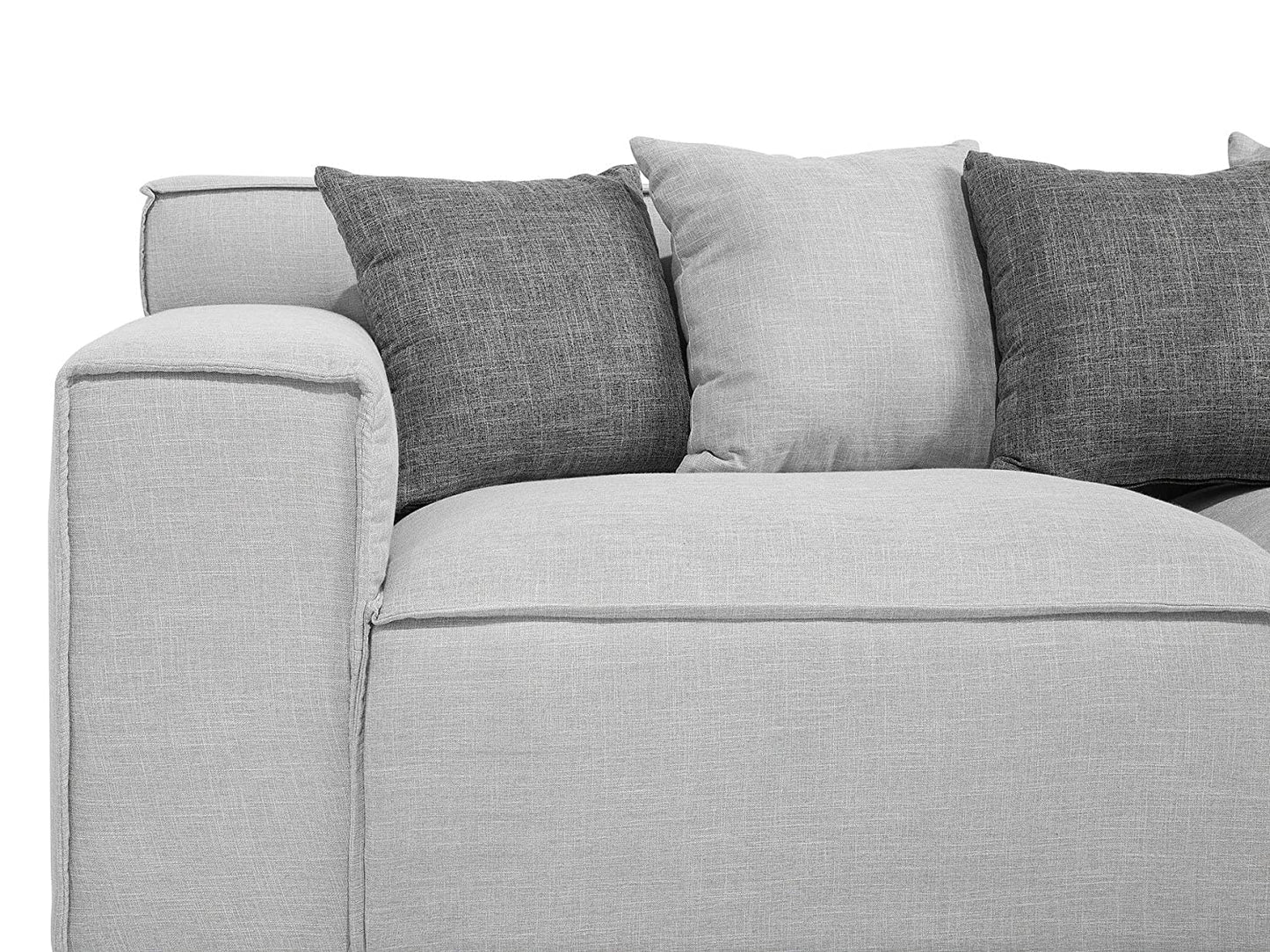 3 Seater Sofa:- Alden Fabric Sofa Set (Light Grey)