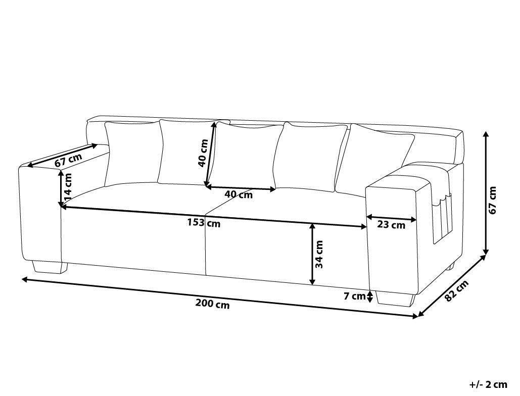 3 Seater Sofa:- Alden Fabric Sofa Set (Light Grey)