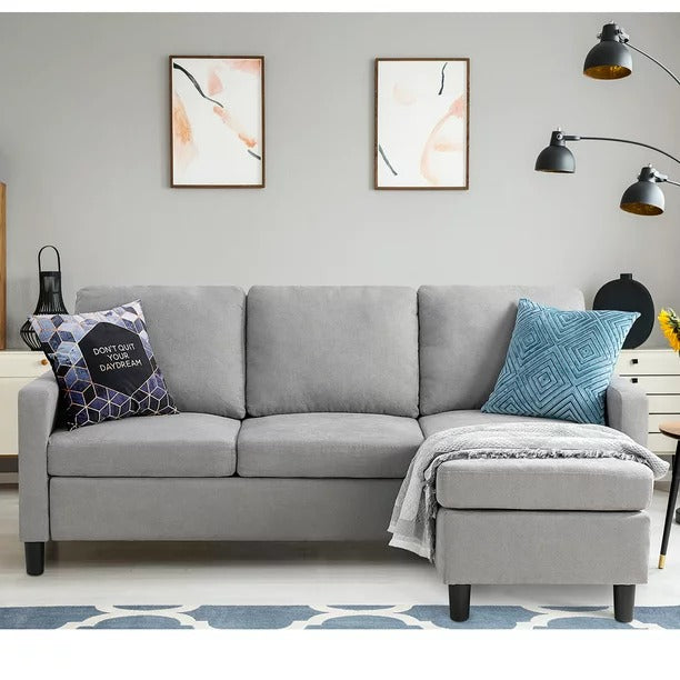 3 Seater Sofa : L-Shaped Convertible Sofa Set
