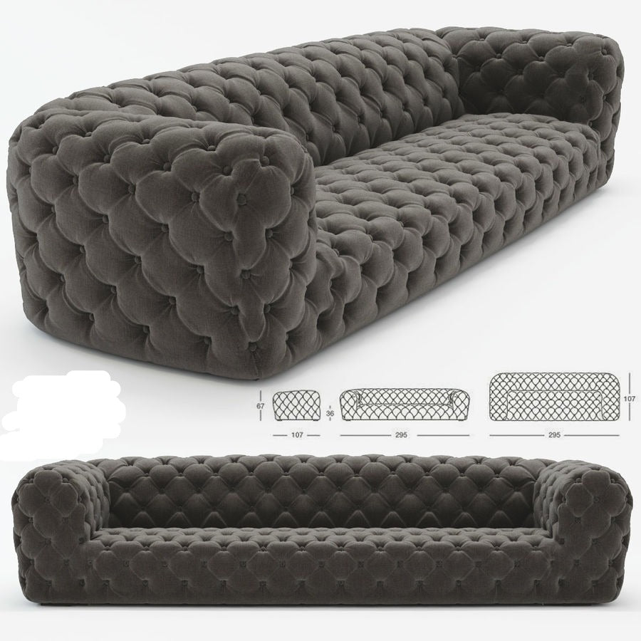3 Seater Sofa Set Baxter Velvet Fabric Chesterfield Sofa Set