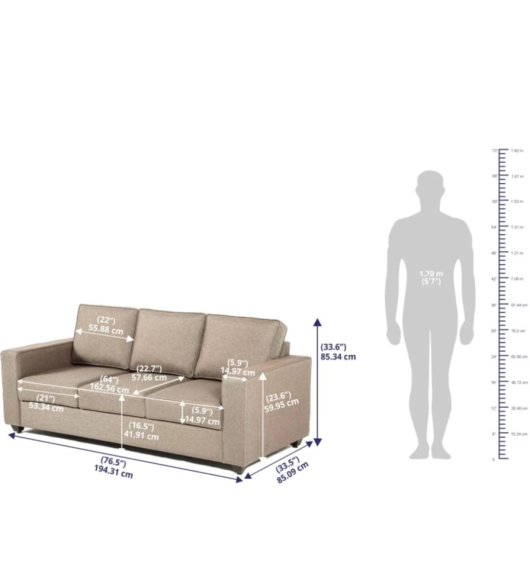 3 Seater Sofa Set Cologne Hardwood, Fabric Sofa Set Office Sofa