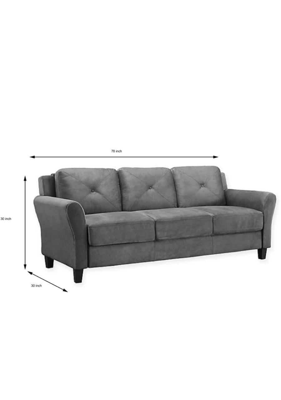 3 Seater Sofa : Dark Grey 3 Seater Sofa Set