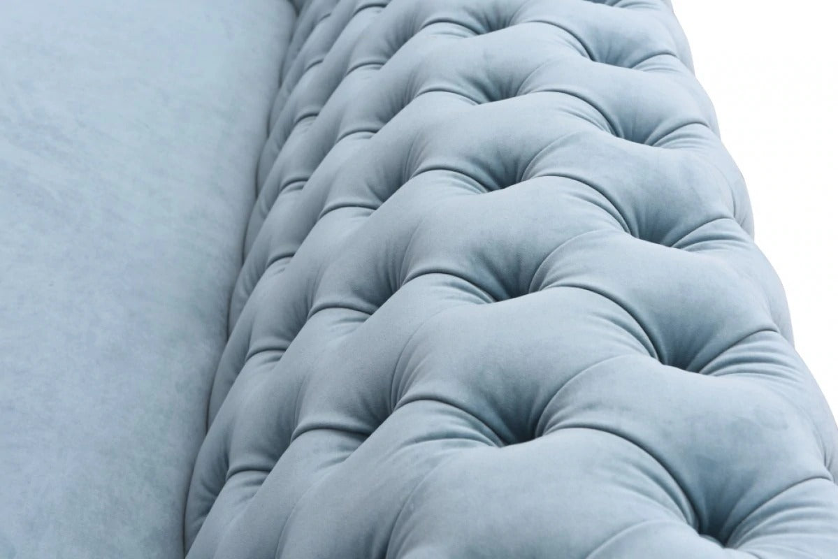 3 Seater Sofa Set:- Nia Valvet Fabric Sofa Set (Sky Blue)