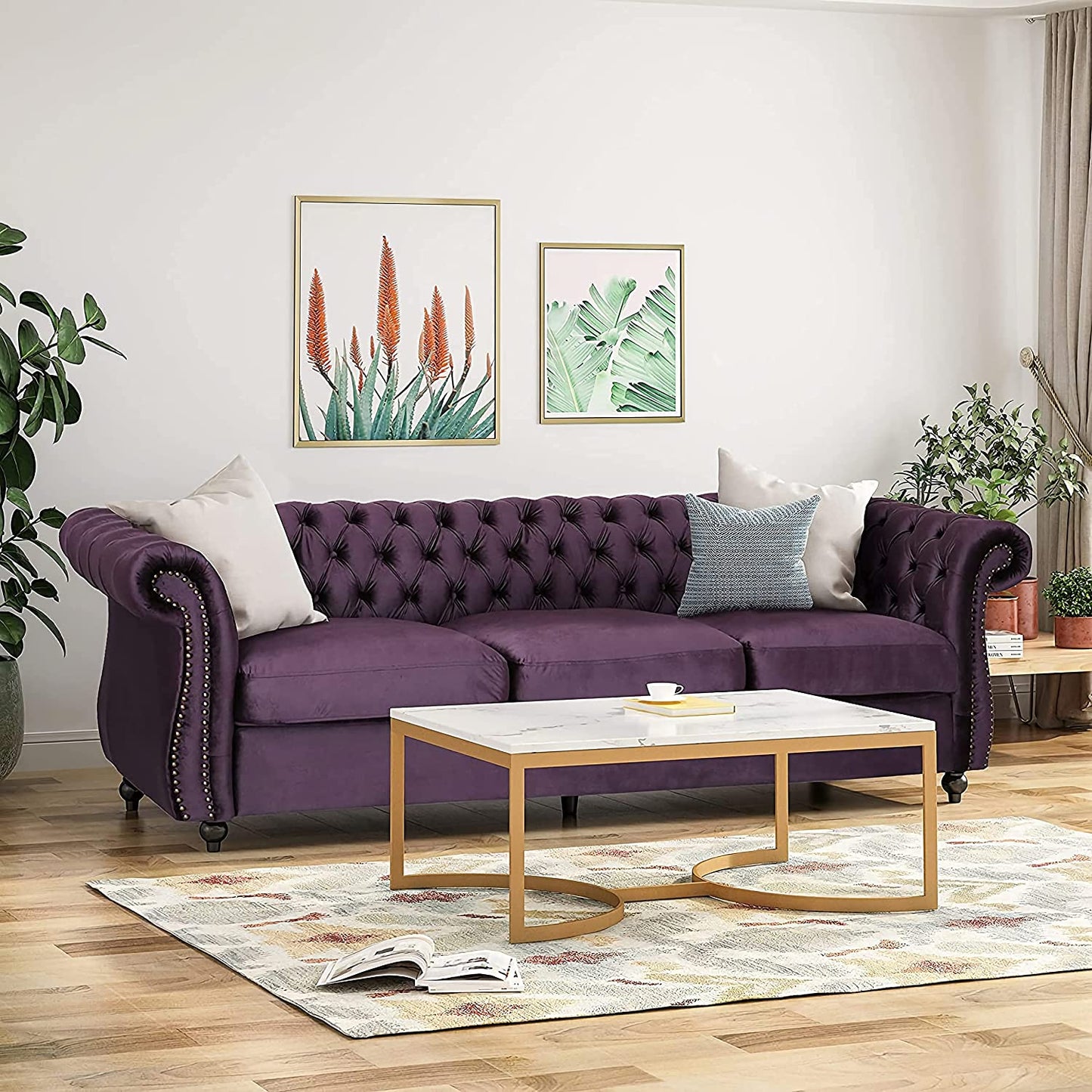 3 Seater Sofa : Chesterfield Modern Sofa Set