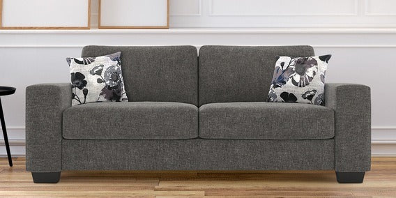 3 Seater Sofa Set Sydney Hardwood, Fabric Sofa Set (Dark Grey)