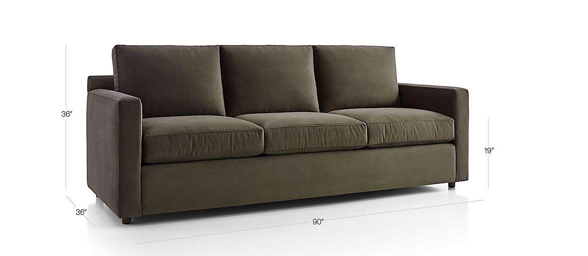 3 Seater Sofa:- Ultra Mud Fabric Sofa Set 3-Seat Track Arm Sofa Set (Brown)