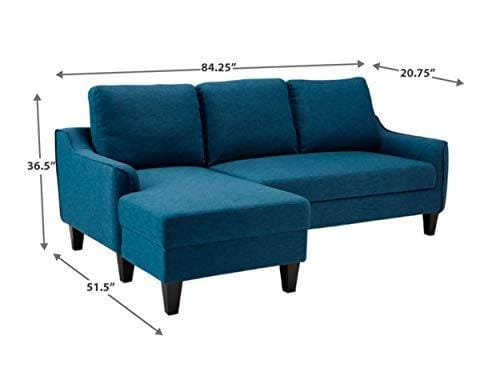 3 Seater Sofa : Upholstered Office Sofa Chaise Sleeper (Grey)