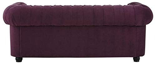 3 Seater Sofa Set:- Zoin Velvet Fabric Sofa Set, Standard Size, (Purple)