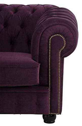 3 Seater Sofa Set:- Zoin Velvet Fabric Sofa Set, Standard Size, (Purple)