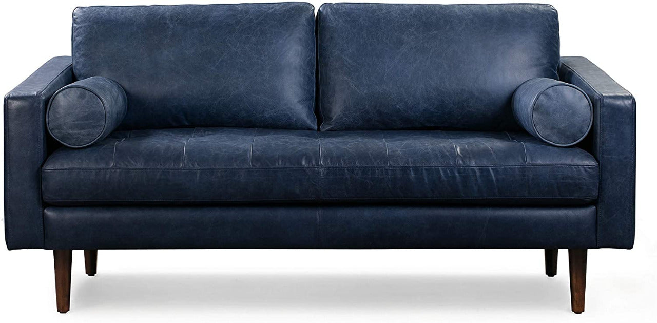 2 Seater Sofa : Tanned Leatherette 2 Seater Sofa Set