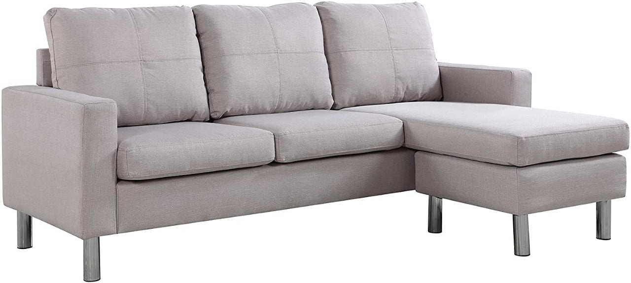 L Shape Sofa Set: Modern Sectional Sofa (Grey)