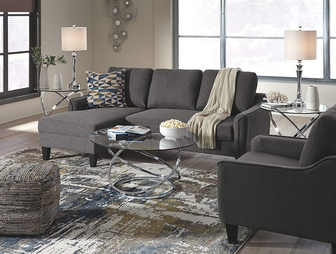 3 Seater Sofa : Upholstered Office Sofa Chaise Sleeper (Grey)