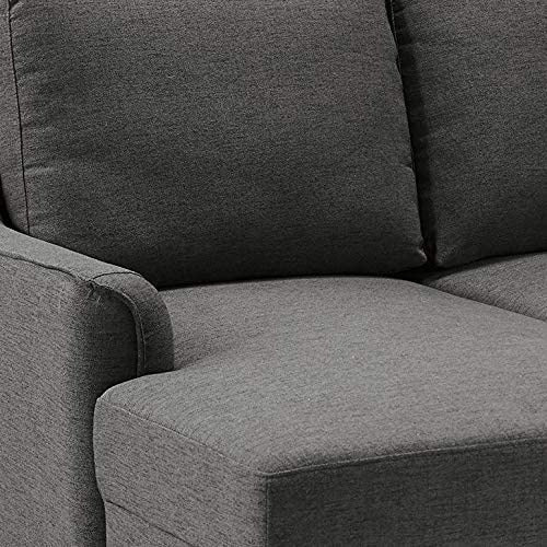 3 Seater Sofa : Upholstered Office Sofa Chaise Sleeper (Grey)