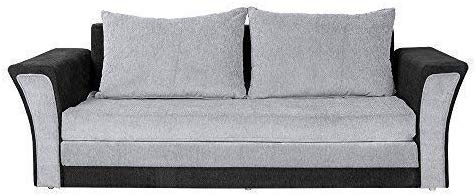 3 Seater Sofa:- Wooden Leo Fabric Sofa set (Black and Grey)