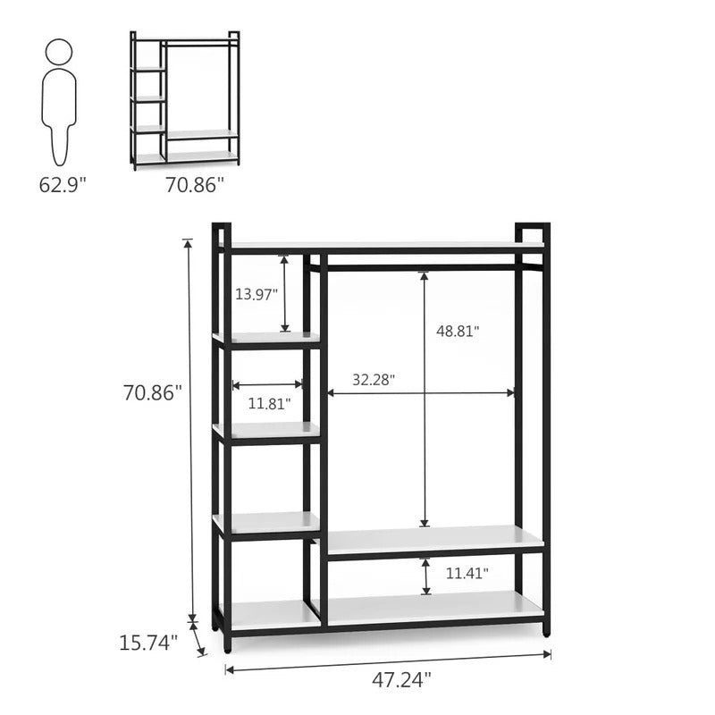 Display Unit: 47.24'' Clothes Display Rack