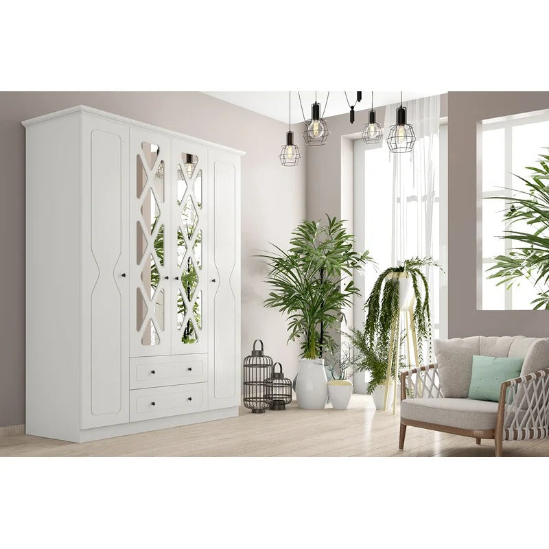 4 Door Wardrobes: Established 4 Door Manufactured Wood Wardrobe