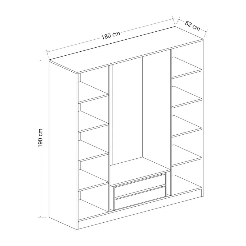 4 Door Wardrobe: 4 Door Manufactured Wood Wardrobe