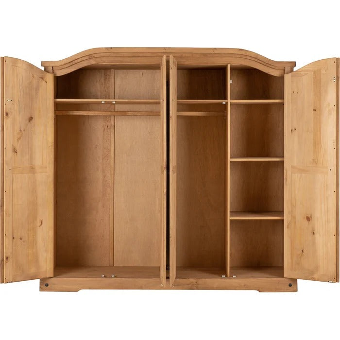 4 Door Wardrobes: 4 Door Solid + Manufactured Wood Wardrobe