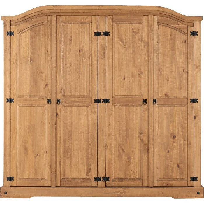 4 Door Wardrobes: 4 Door Solid + Manufactured Wood Wardrobe