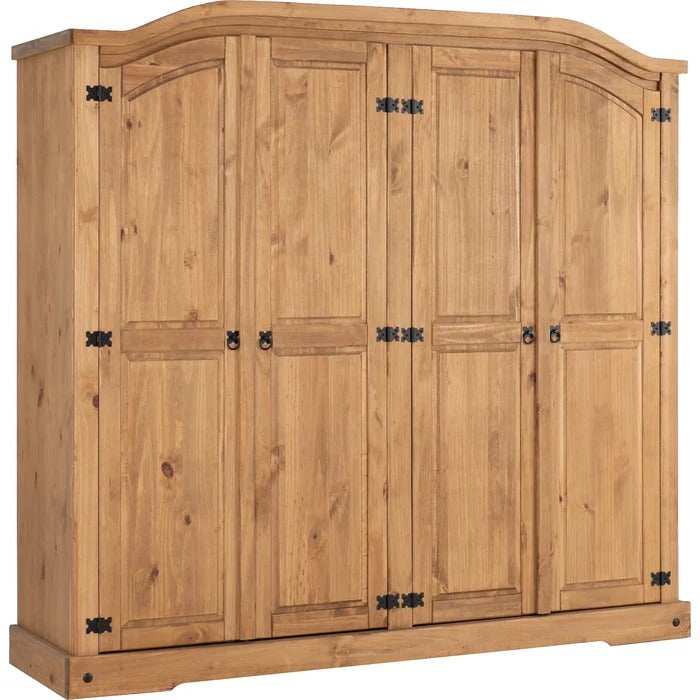 4 Door Wardrobes: 4 Door Solid + Manufactured Wood Wardrobe