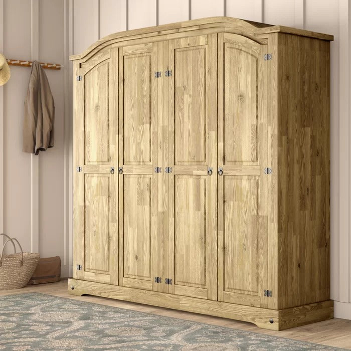 4 Door Wardrobes: 4 Door Solid + Manufactured Wood Wardrobe