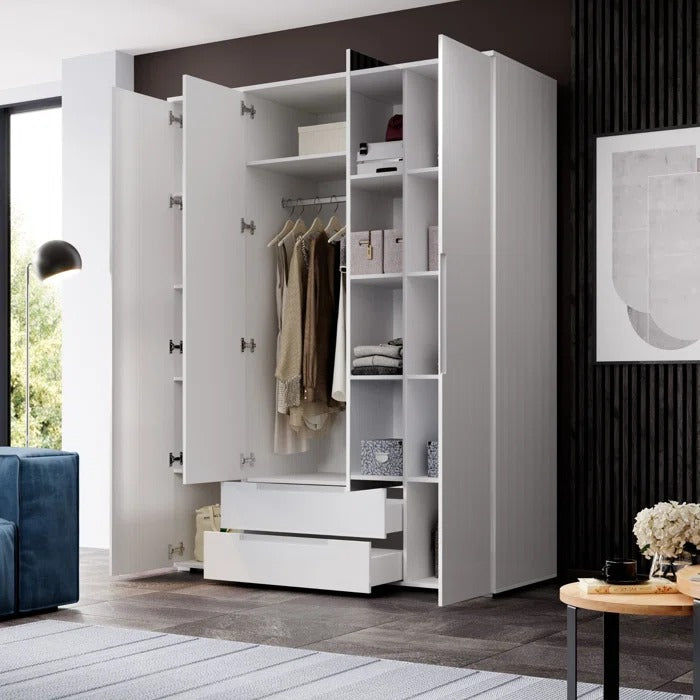 4 Door Wardrobes: Modern 4 Door Manufactured Wood Wardrobe