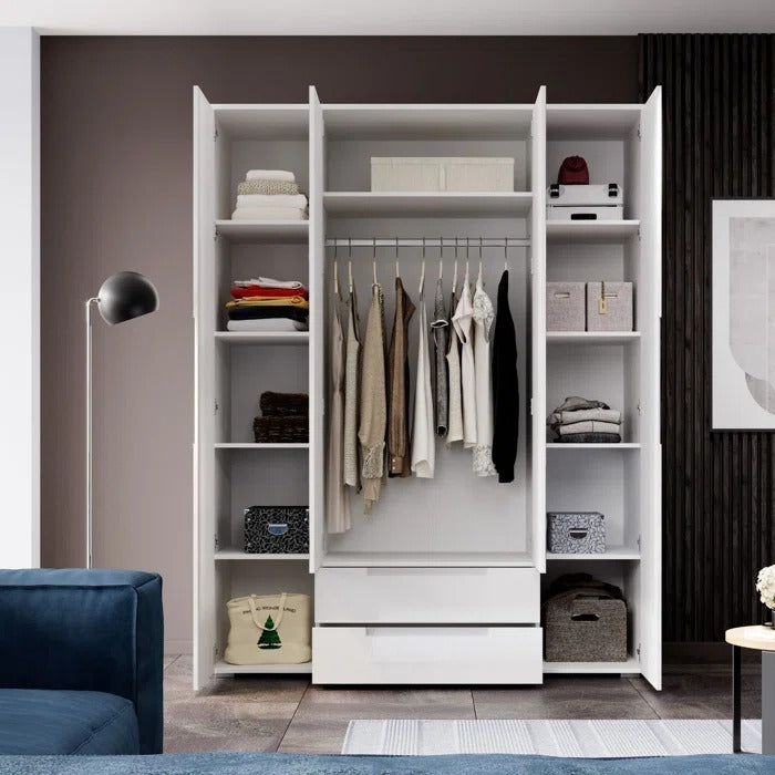 4 Door Wardrobes: Modern 4 Door Manufactured Wood Wardrobe