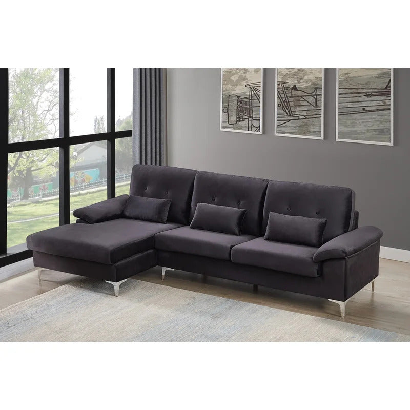 4 Seater Sofa: 108.27''Top Arm L-Shape Sofa Set