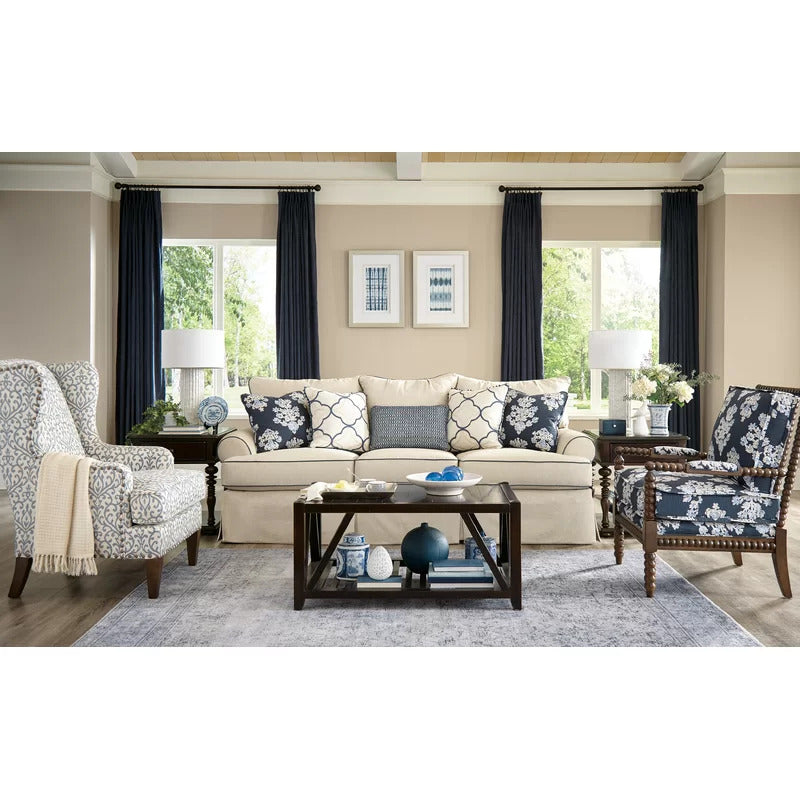 4 Seater Sofa Set: 100'' Rolled Arm Sofa Set