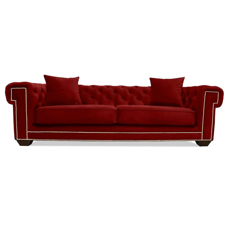 4 Seater Sofa Set 103'' Velvet Rolled Arm