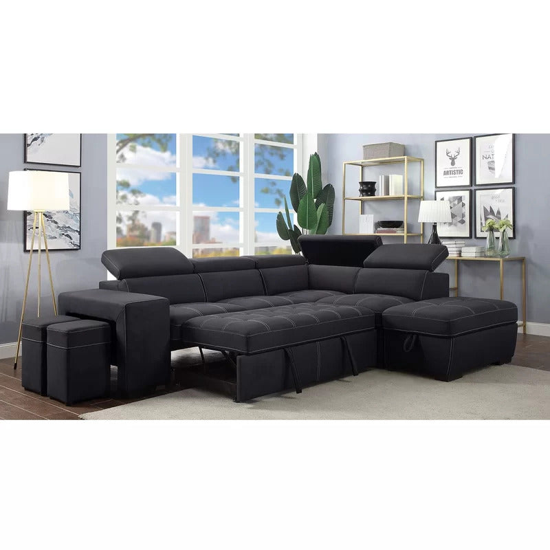 4 Seater Sofa Set: 104'' Square Arm Sofa Bed