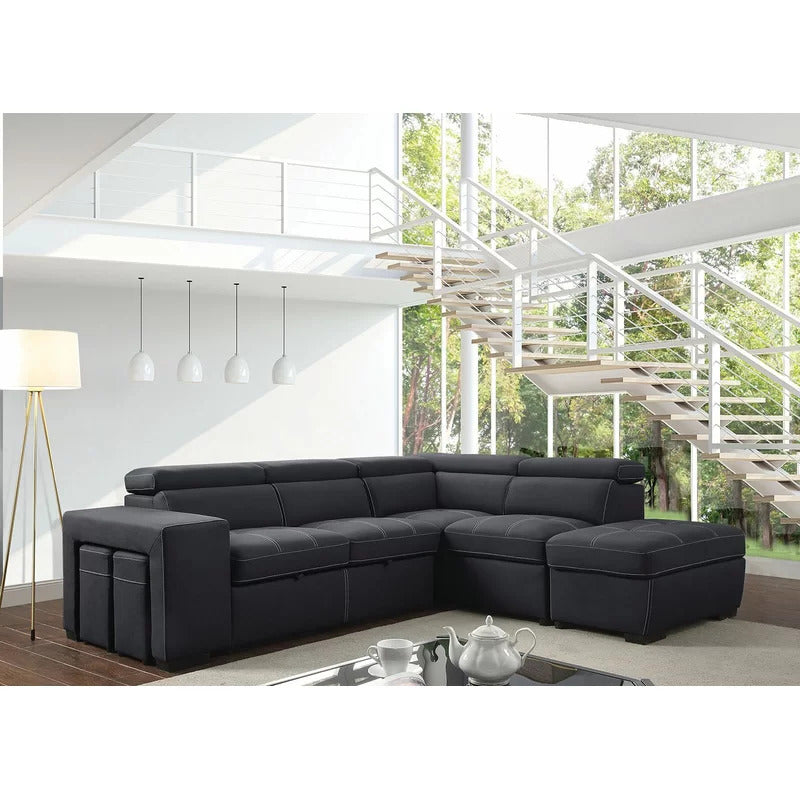 4 Seater Sofa Set: 104'' Square Arm Sofa Bed