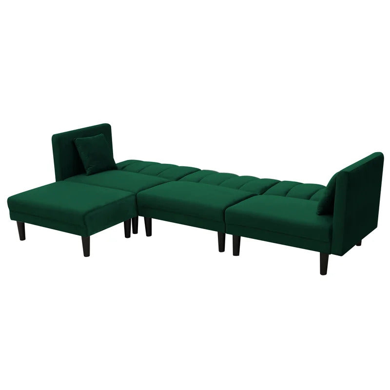 4 Seater Sofa Set 106.7'' Velvet Square Arm Sofa