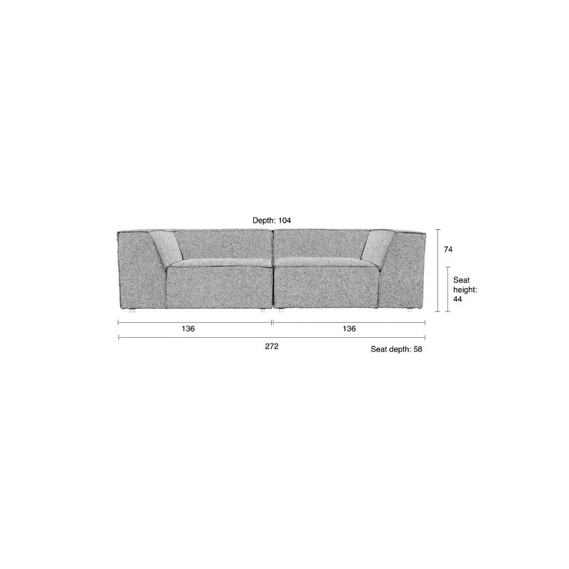 4 Seater Sofa Set: 107'' Tuxedo Arm Sofa