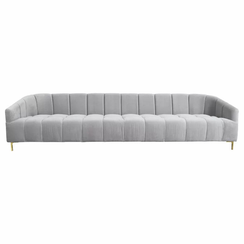 4 Seater Sofa Set: 110'' Velvet Square Arm Sofa