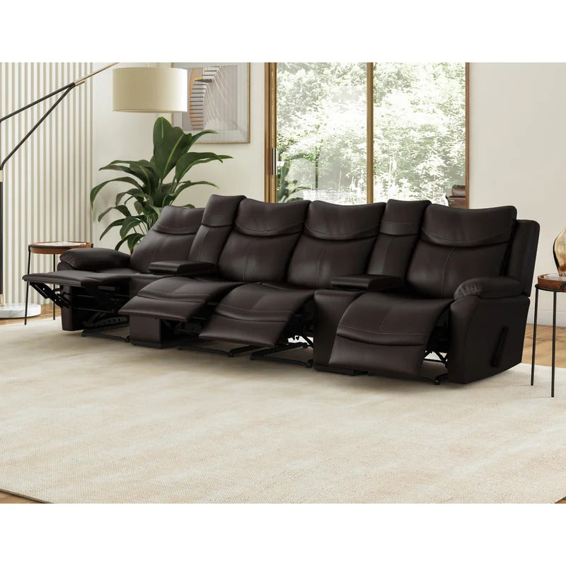4 Seater Sofa Set: 132.5'' Wide Home Theater Recliner