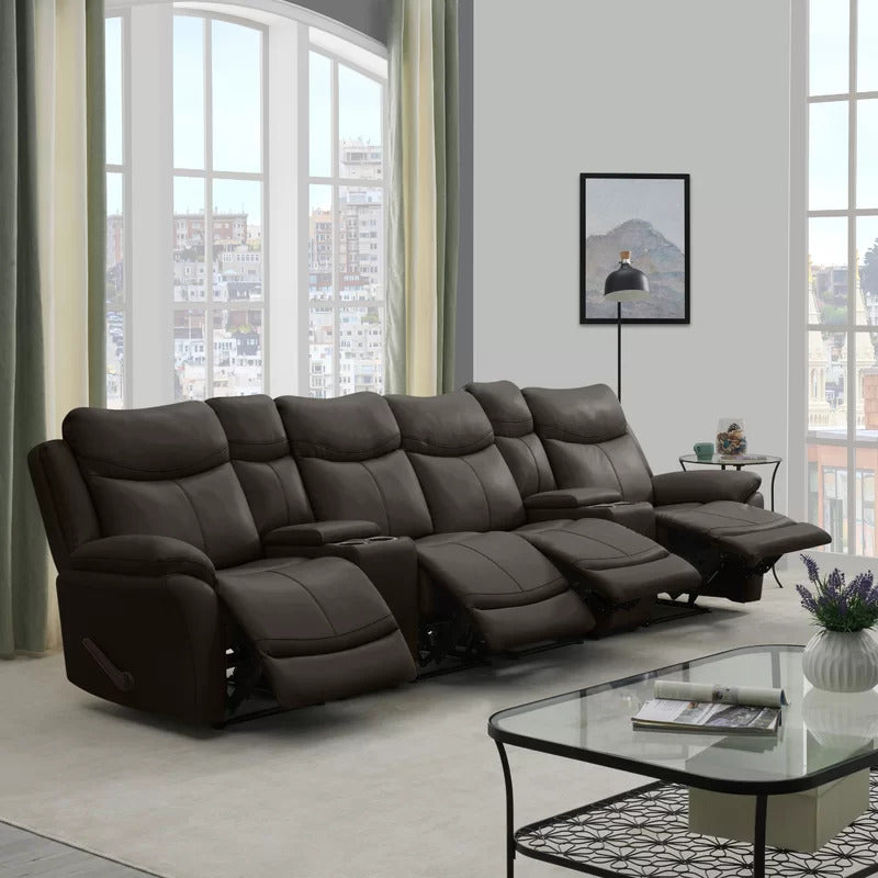 4 Seater Sofa Set: 132.5'' Wide Home Theater Recliner
