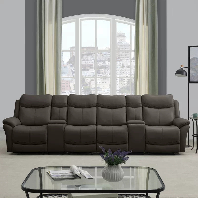 4 Seater Sofa Set: 132.5'' Wide Home Theater Recliner