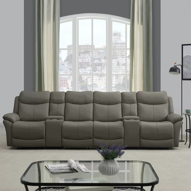 4 Seater Sofa Set: 132.5'' Wide Home Theater Recliner