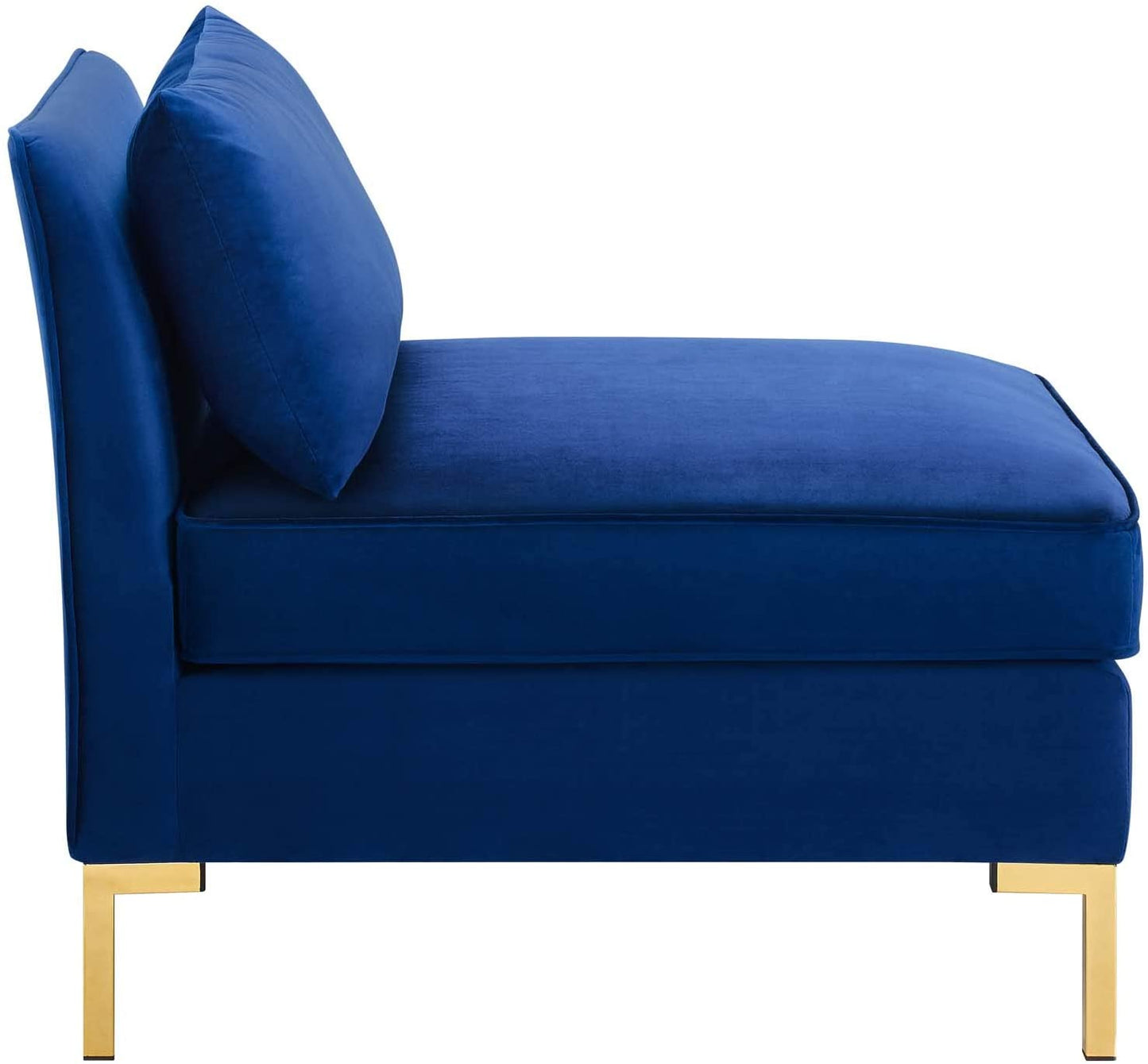 4 Seater Sofa Set : 134'' Velvet Flared Arm Modular Sofa Set