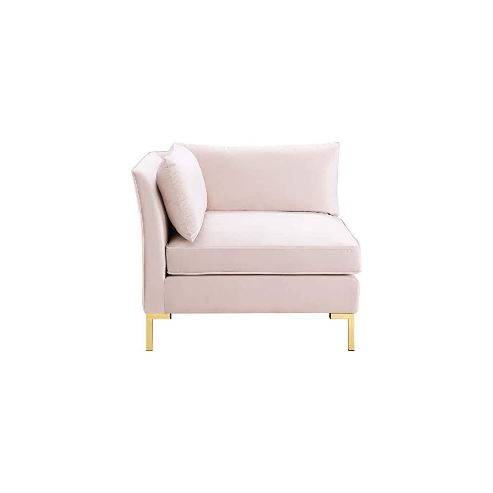 4 Seater Sofa Set : 134'' Velvet Flared Arm Modular Sofa Set