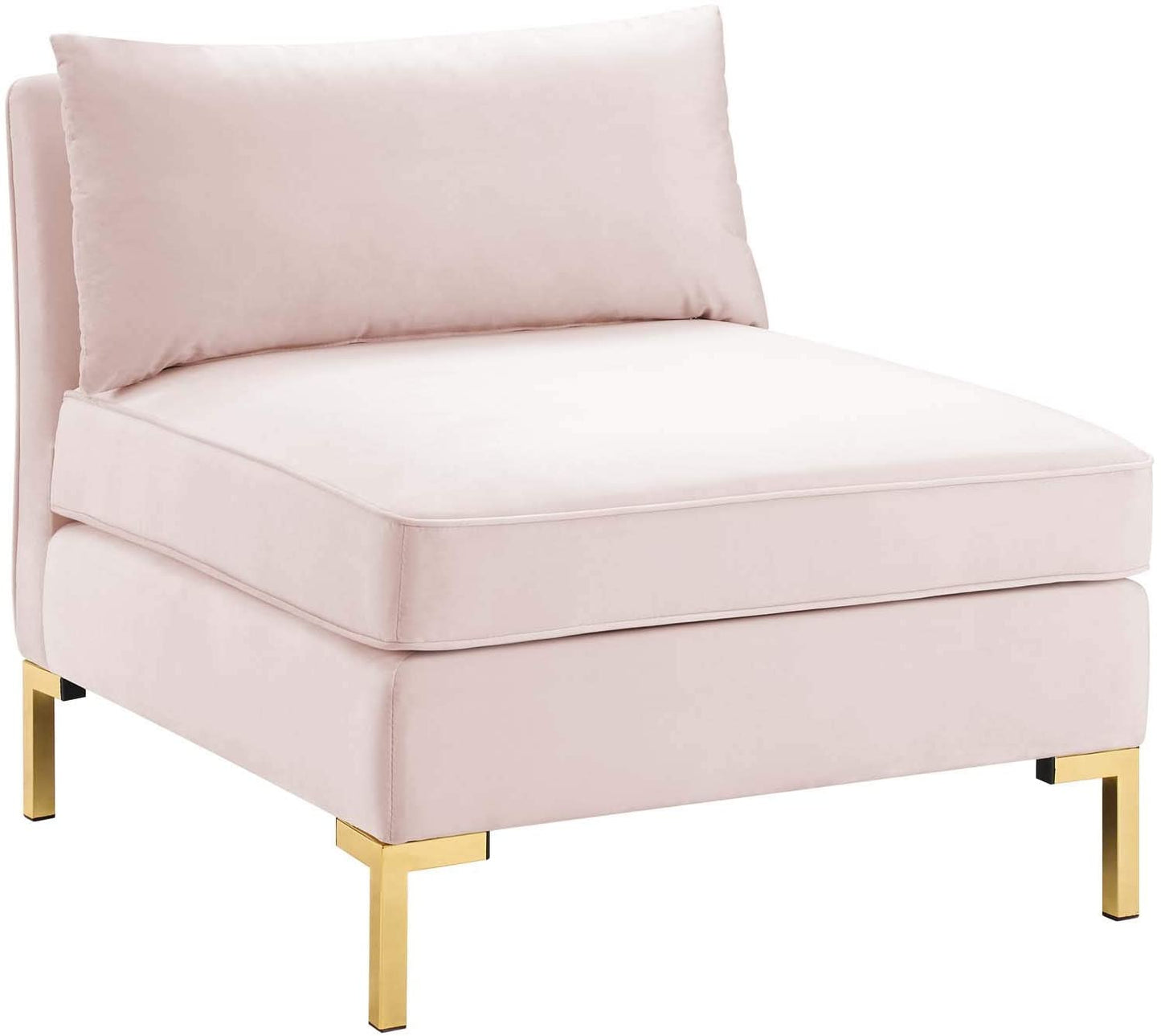 4 Seater Sofa Set : 134'' Velvet Flared Arm Modular Sofa Set
